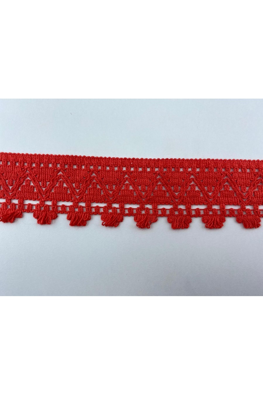 8508-METRE Coral Renk Pamuk Bant Brode, 5,5 cm