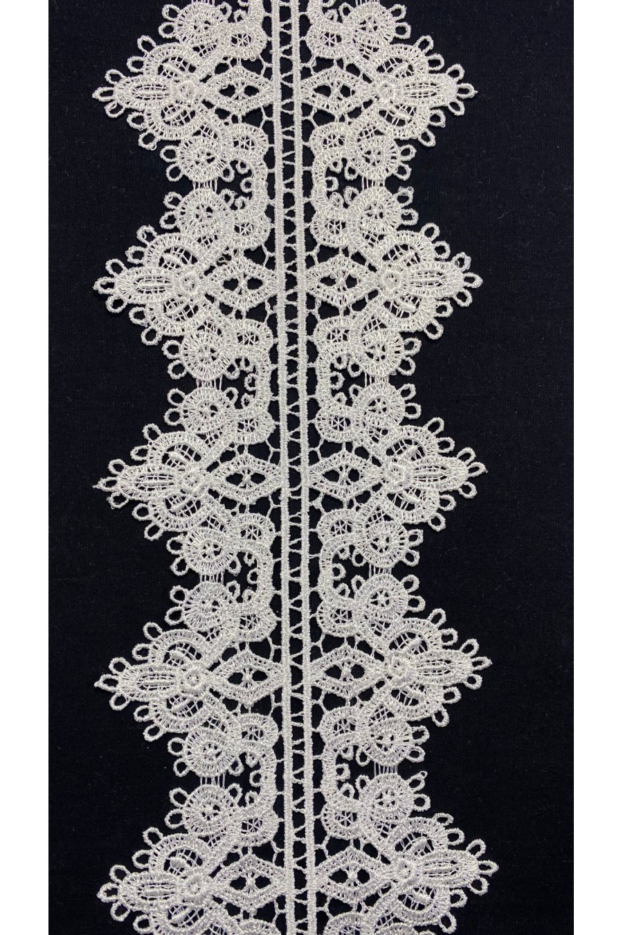 10,5 cm Parlak Ham Polyester Güpür Brode Bant