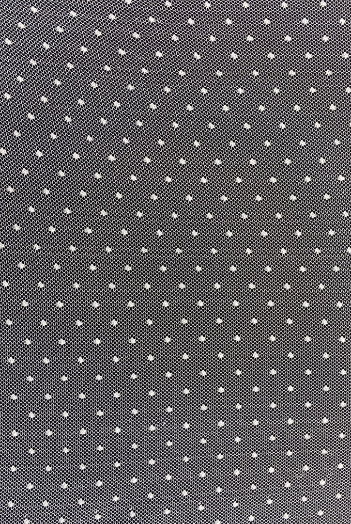 Ekru Puantiyeli Yerli Tül Kumaş - 140 cm