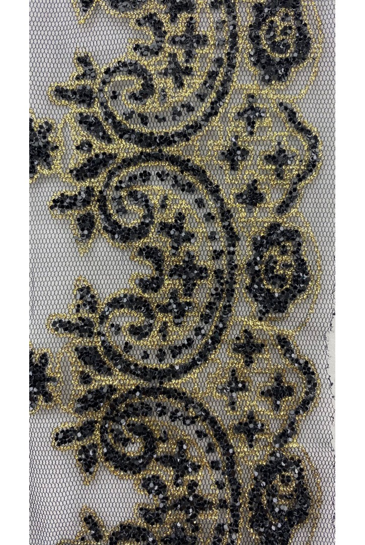 Siyah-Gold Simli Bant İthal Brode