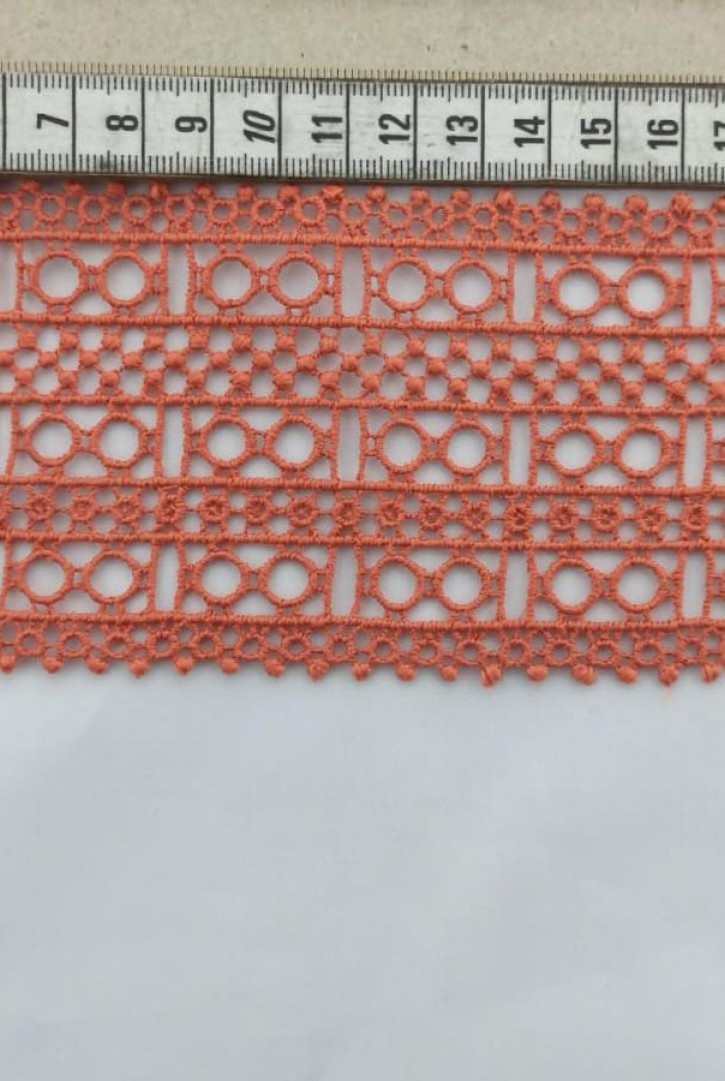 Açık Mercan Brode Bant - Mat Polyester, 7.5 cm (12031)