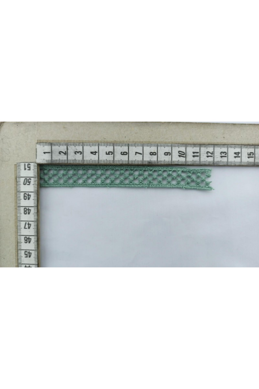 12033-METRE Yeşil Brode  Kumaş Mat Polyester - Yerli Üretim - 2 CM