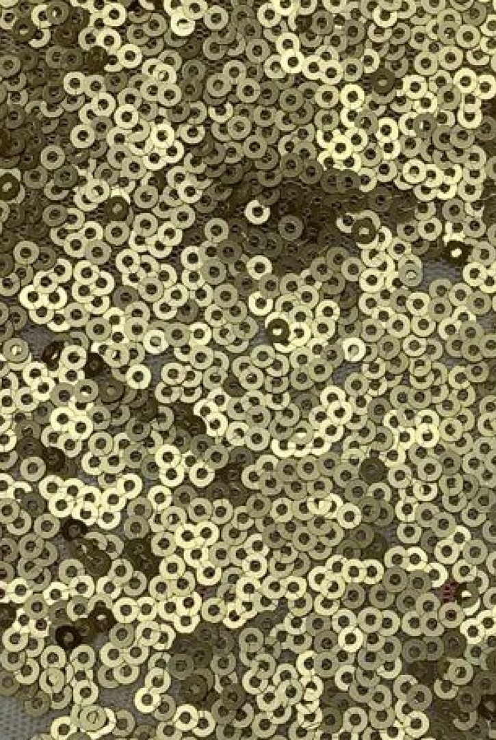 Mat Gold Renkli Tül Üzeri Pullu Kumaş