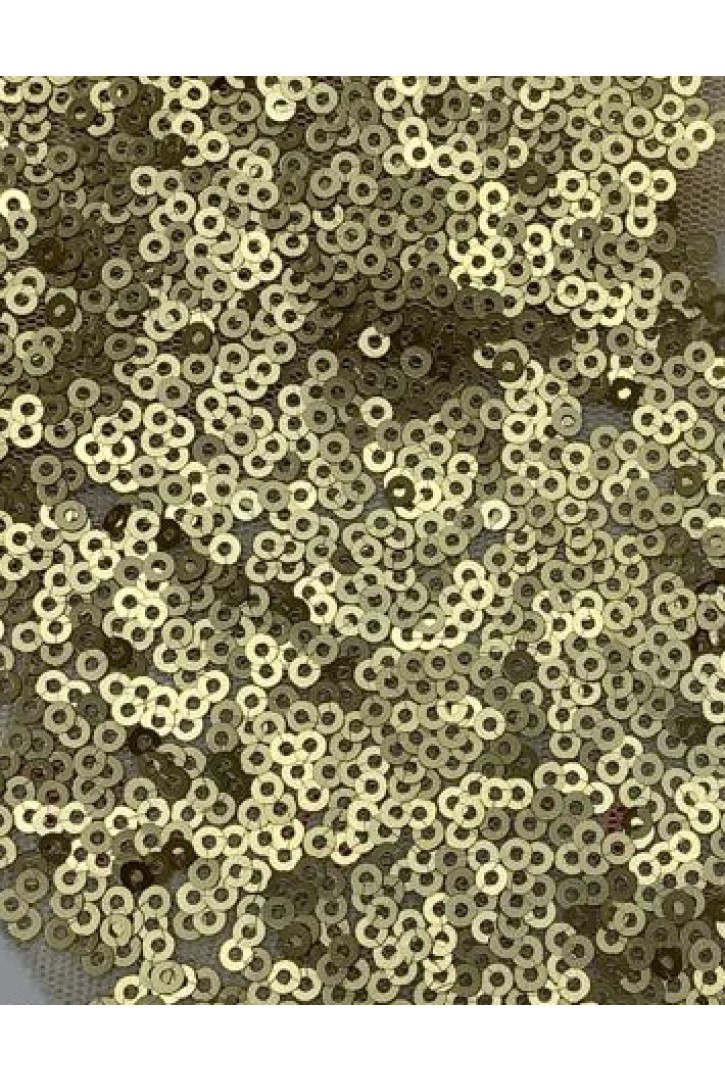 Mat Gold Renkli Tül Üzeri Pullu Kumaş