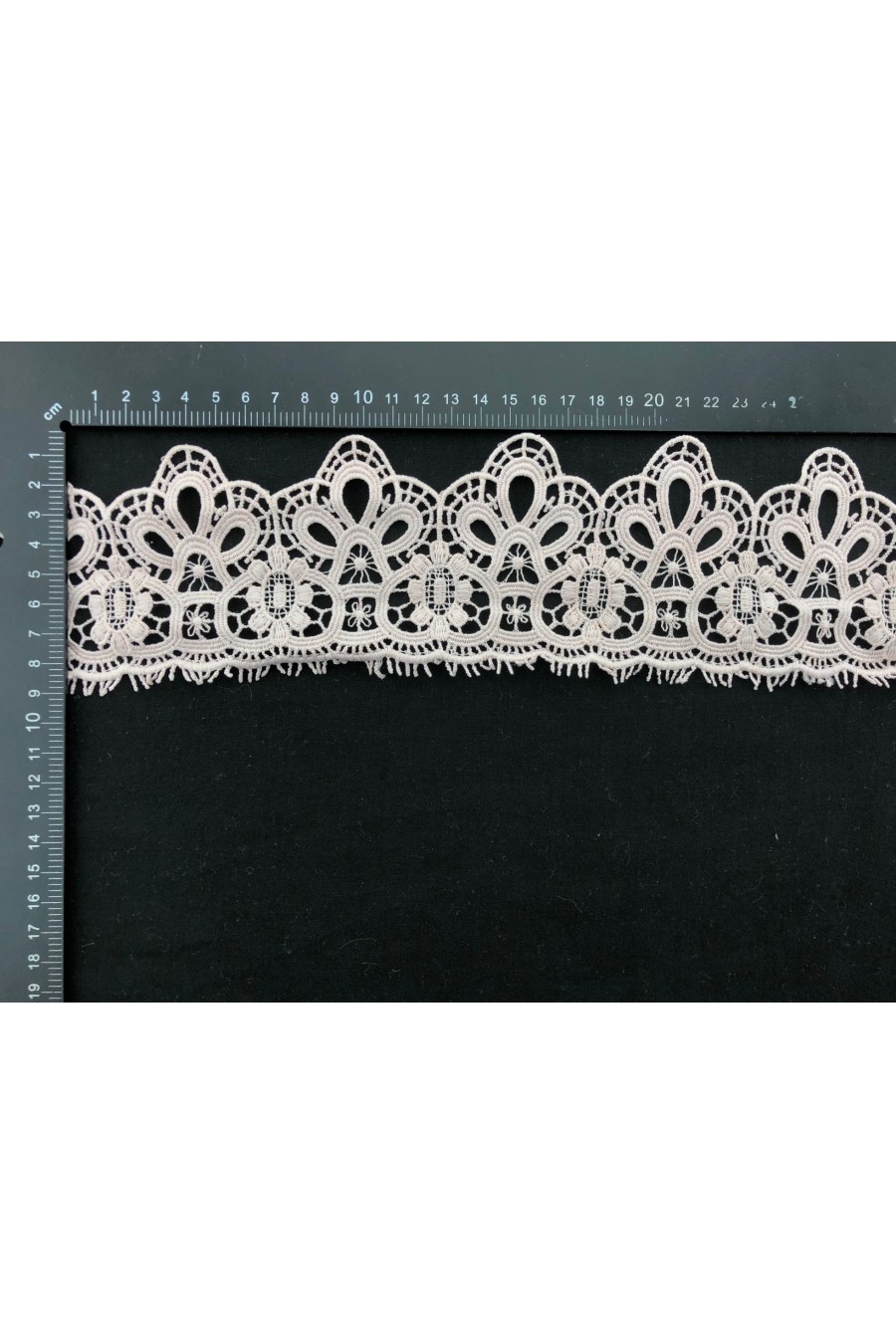 Pudra Renk Mat Polyester Güpür Bant