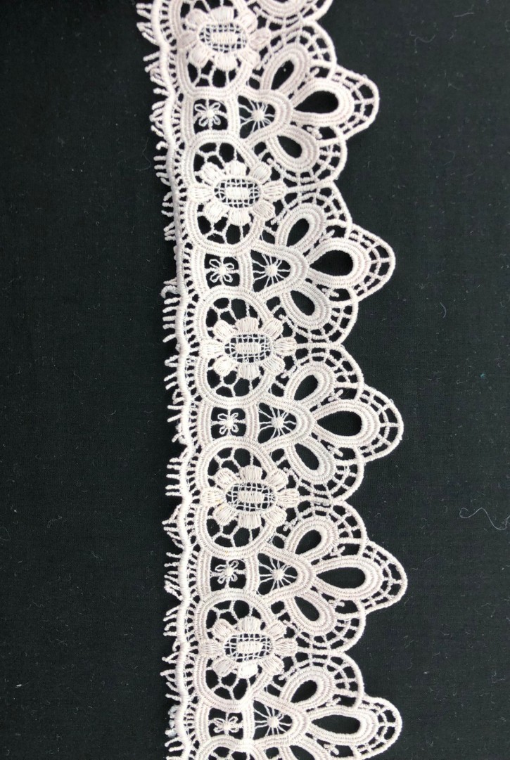 Pudra Renk Mat Polyester Güpür Bant