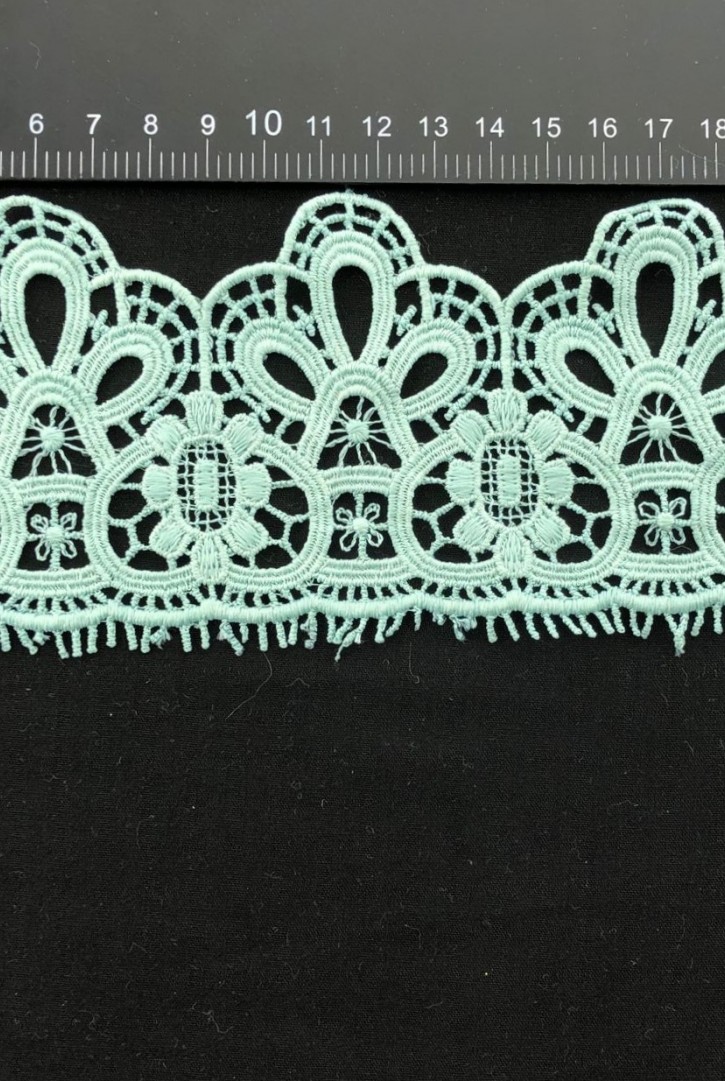 Mint Renk Mat Polyester Güpür Bant, Yerli