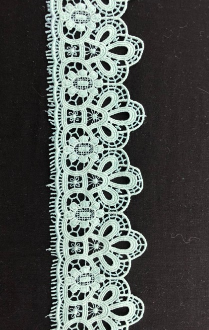 Mint Renk Mat Polyester Güpür Bant, Yerli