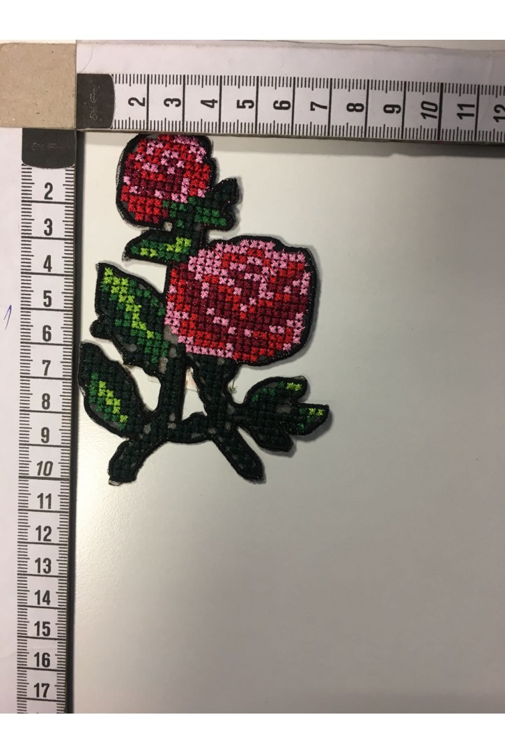 Nakış Aplik Polyester Etamin Pembe Yeşil