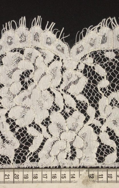 Siyah Kordlu Sakallı Naylon Dantel Bant, İthal