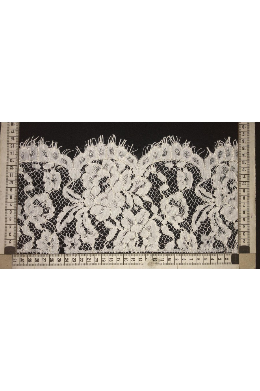 Siyah Kordlu Sakallı Naylon Dantel Bant, İthal