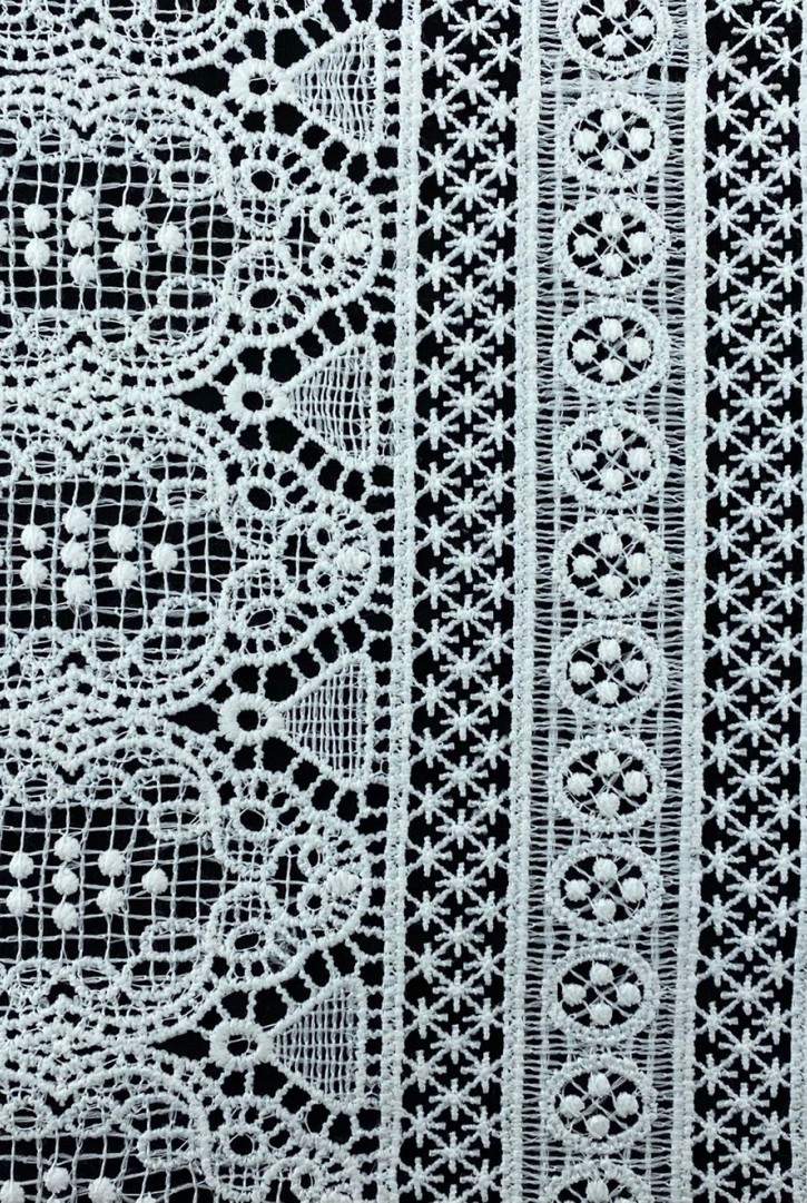 80 cm Beyaz Mat Polyester İthal Brode Bant