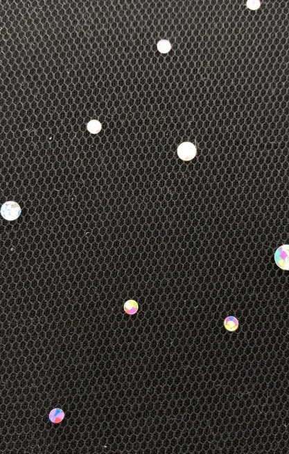 9181 TÜL/İTHAL/LEZ/LİKRALI/PULLU/SİMLİ/YUVARLAK HOLOGRAM/SİYAH/140 CM