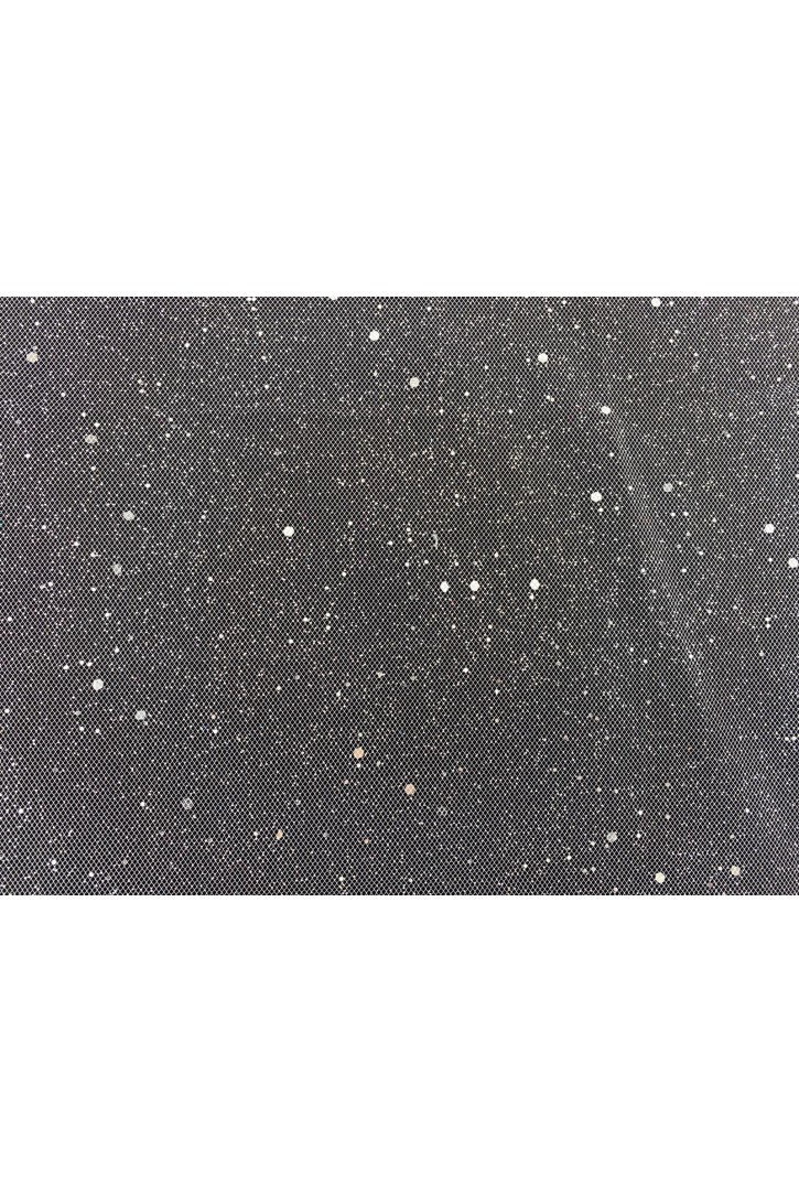 Beyaz Simli Pullu Likralı Tül Kumaş, 160 cm