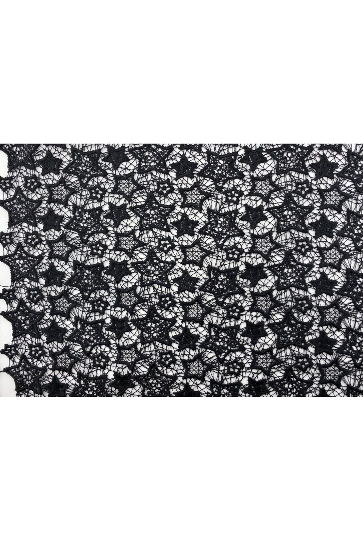 Siyah Güpür Brode - Yerli Polyester, 125 cm (8159)