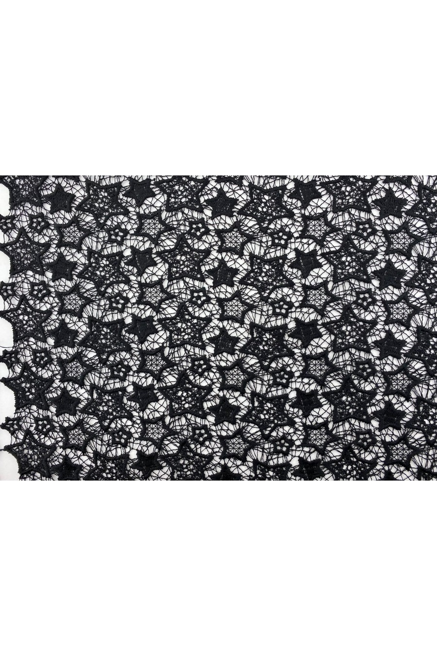 8159-METRE Siyah Güpür Brode - Yerli Polyester, 125 cm (8159)