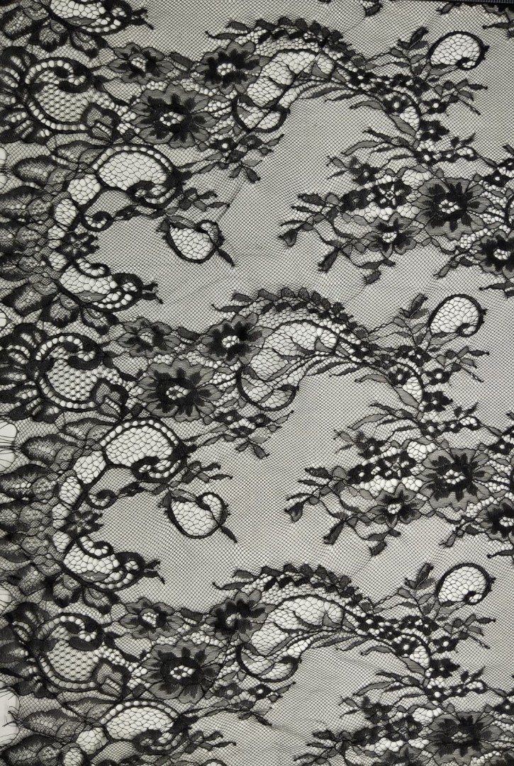 22997 DANTEL/İTHAL/LEZ/NAYLON/SAKALLI/SİYAH/150 CM