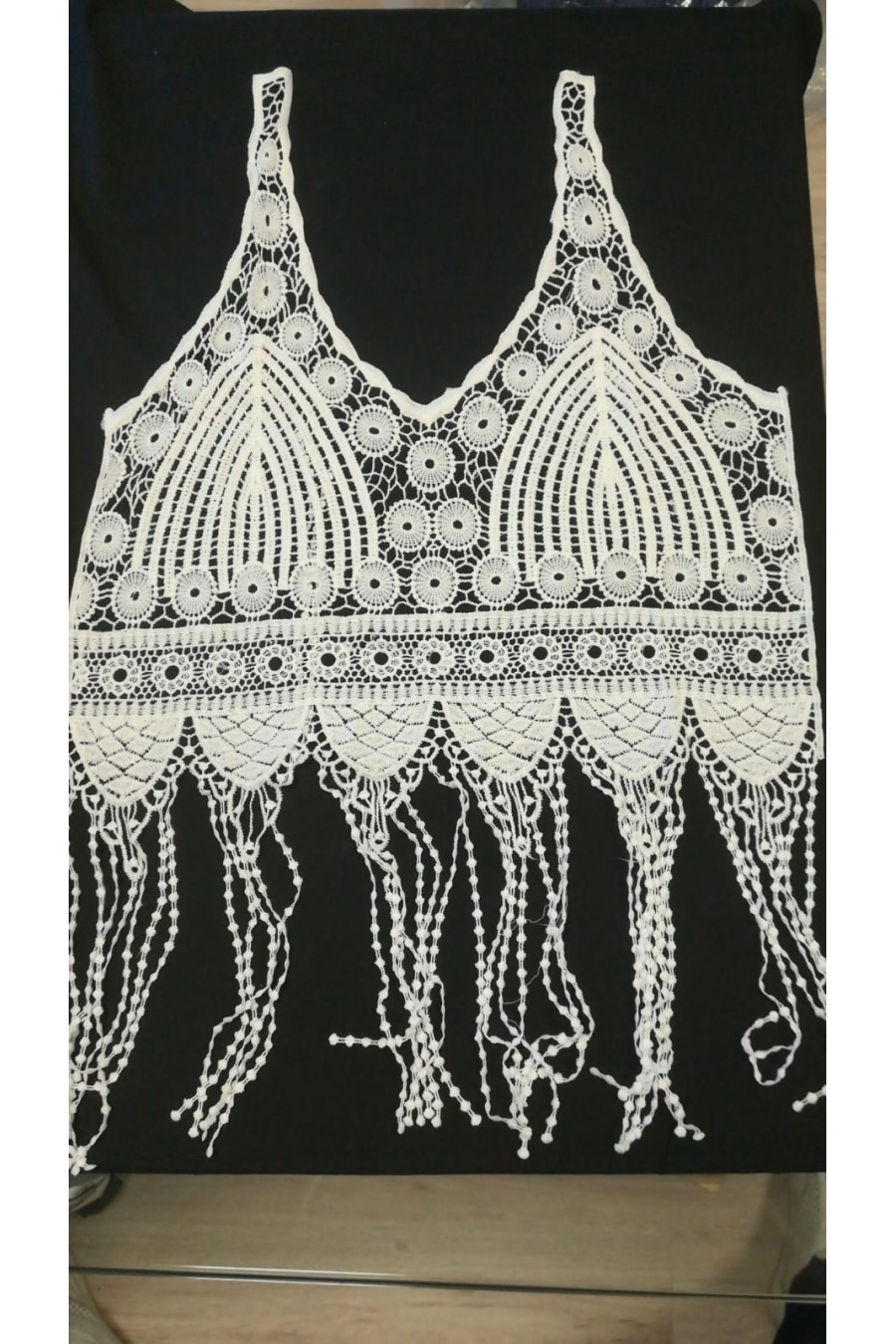 Ham İthal Polyester Brode Yaka, 42 cm