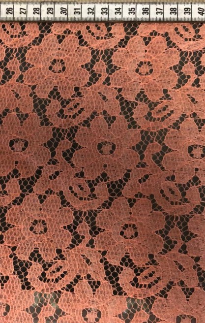 Somon Renk Polyester Dantel