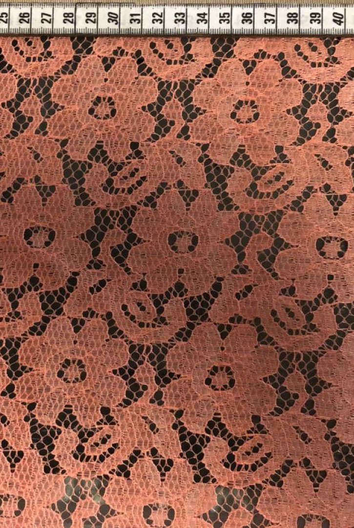 Somon Renk Polyester Dantel