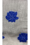 22463 KUMAŞ/YERLİ/LEZ/PAMUK/MAVİ GÜLLÜ/KREM/150 CM
