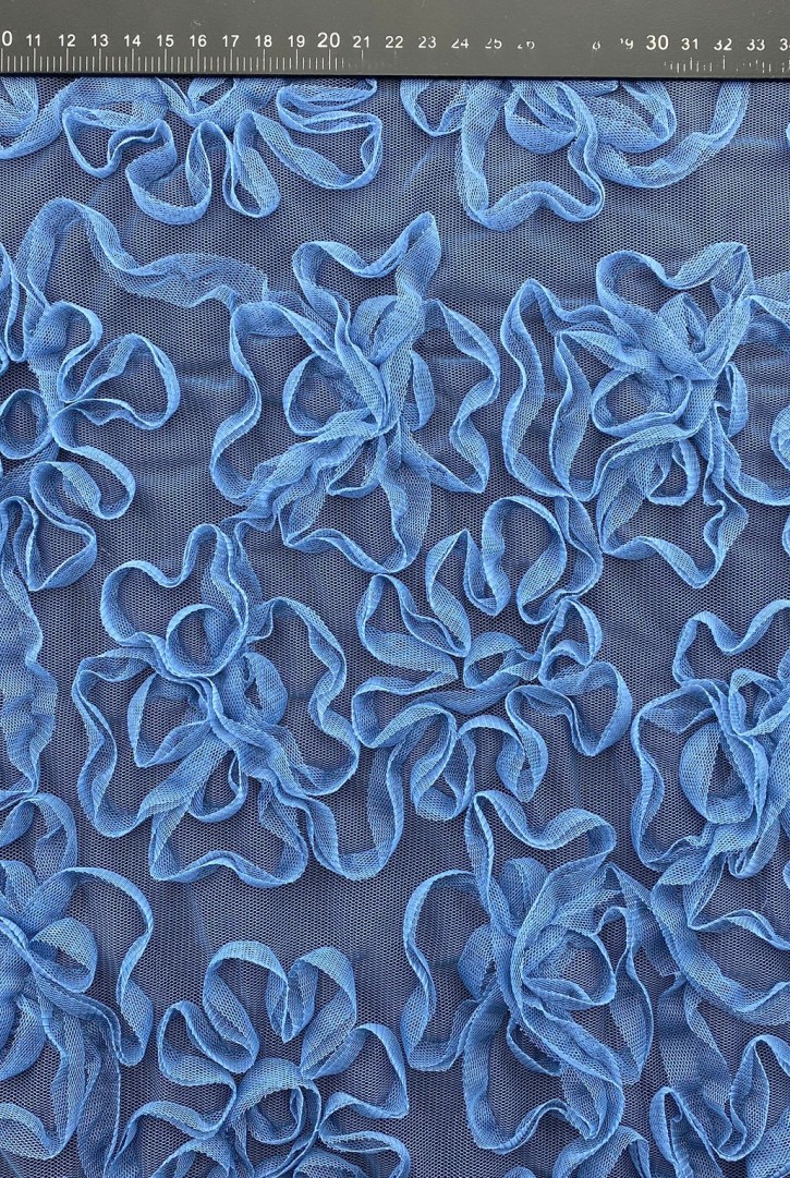 İndigo Süzeneli Tül Kumaş - Yerli Polyester, 130 cm (11203)