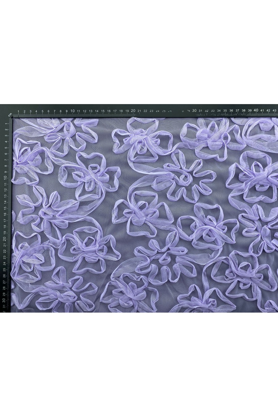 Lila Süzeneli Polyester Tül Kumaş - 130 cm Yerli Üretim