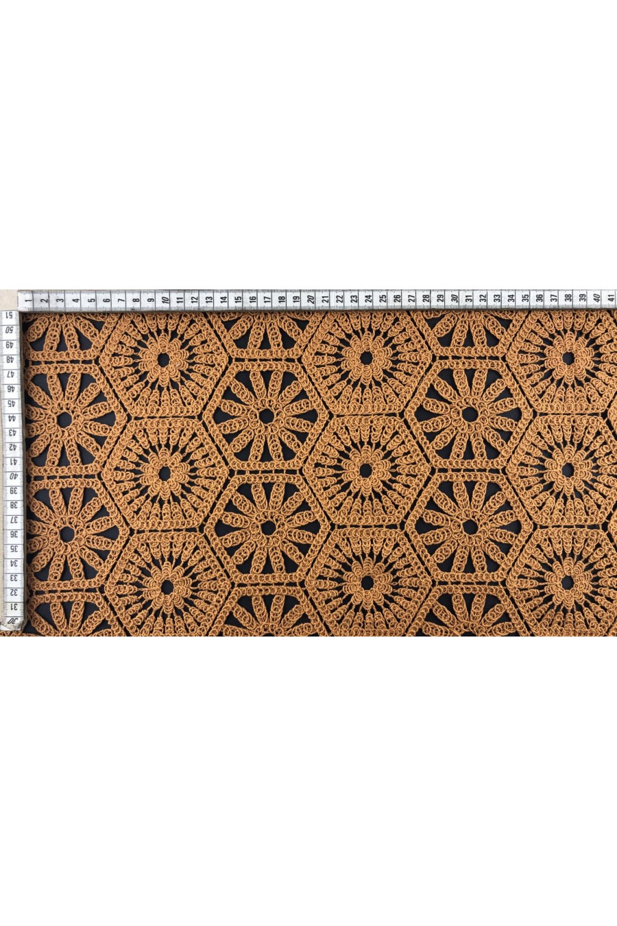 Taba Pamuk Brode Kumaş - Yerli Üretim, 135 cm (10393)