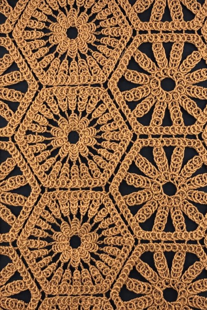 Taba Pamuk Brode Kumaş - Yerli Üretim, 135 cm (10393)