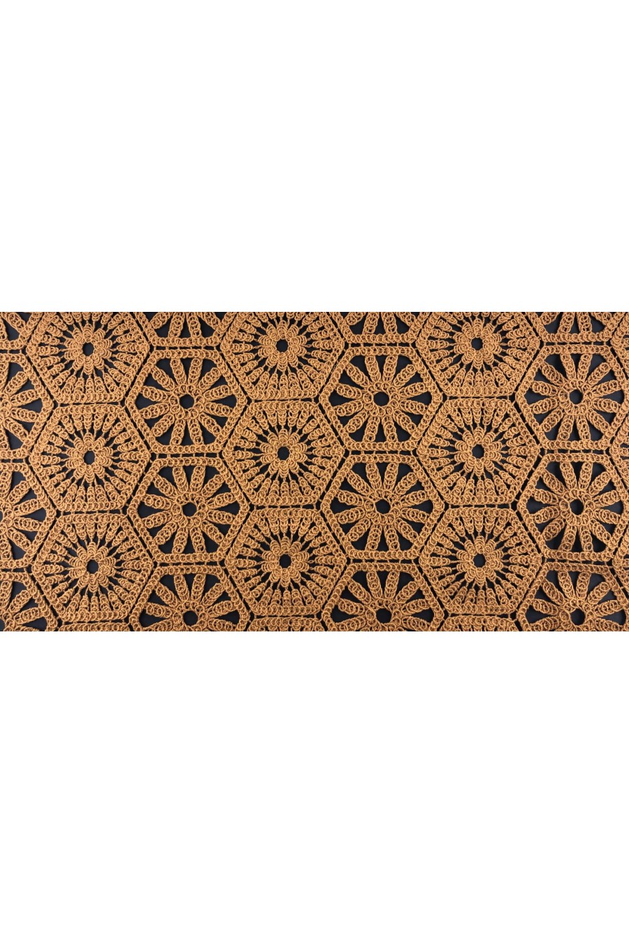 Taba Pamuk Brode Kumaş - Yerli Üretim, 135 cm (10393)