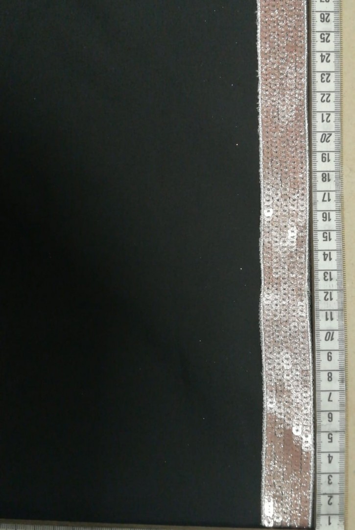 Beyaz Tül Üzeri Simli Şampanya Pullu Bant, 2.5 cm