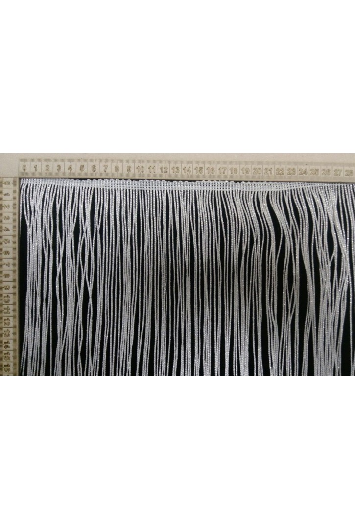 7406/SAÇAK/BANT/POLYESTER /YERLİ/GÜMÜŞ SİMLİ/SİYAH/40 CM