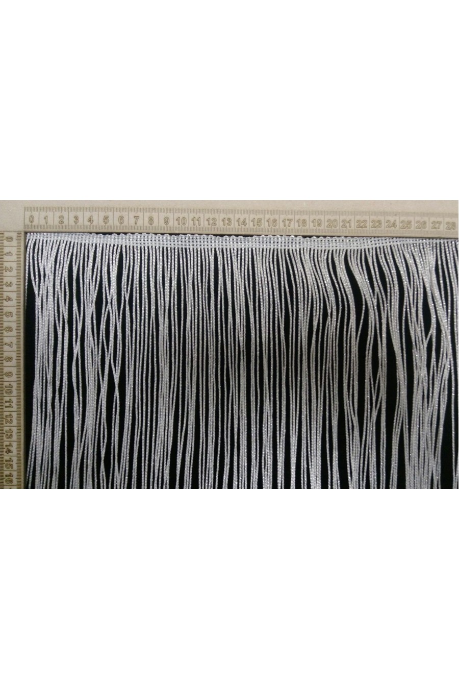 7406/SAÇAK/BANT/POLYESTER /YERLİ/GÜMÜŞ SİMLİ/BEYAZ/60 CM