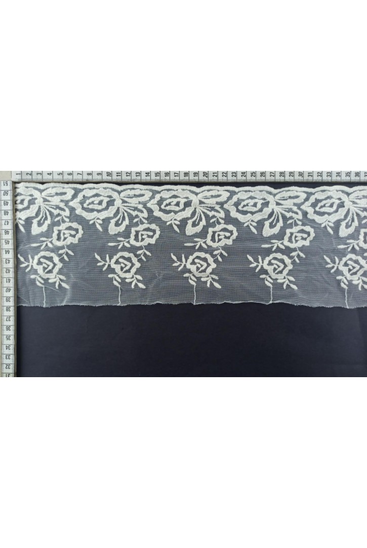 Fisto Tül Üzeri Ham Pamuk Brode Bant