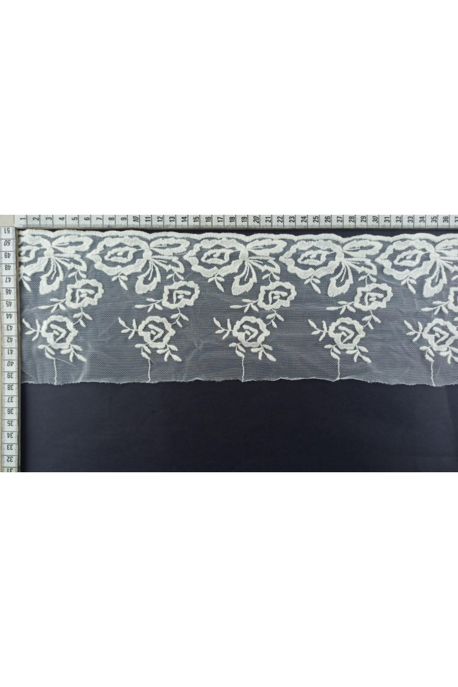 Fisto Tül Üzeri Ham Pamuk Brode Bant