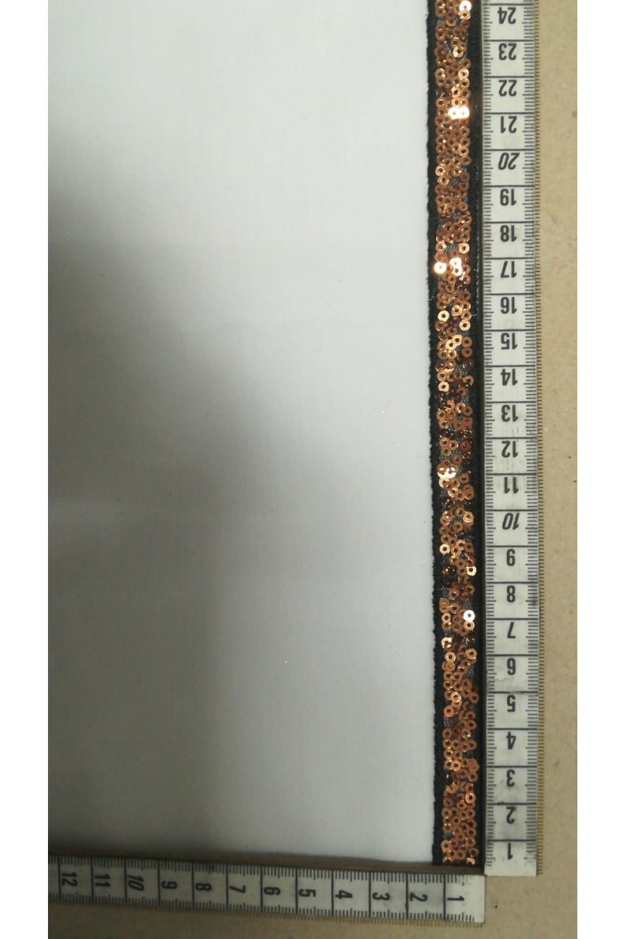 Şerit İthal Bant Siyah Tül Bakır Pullu 1 CM