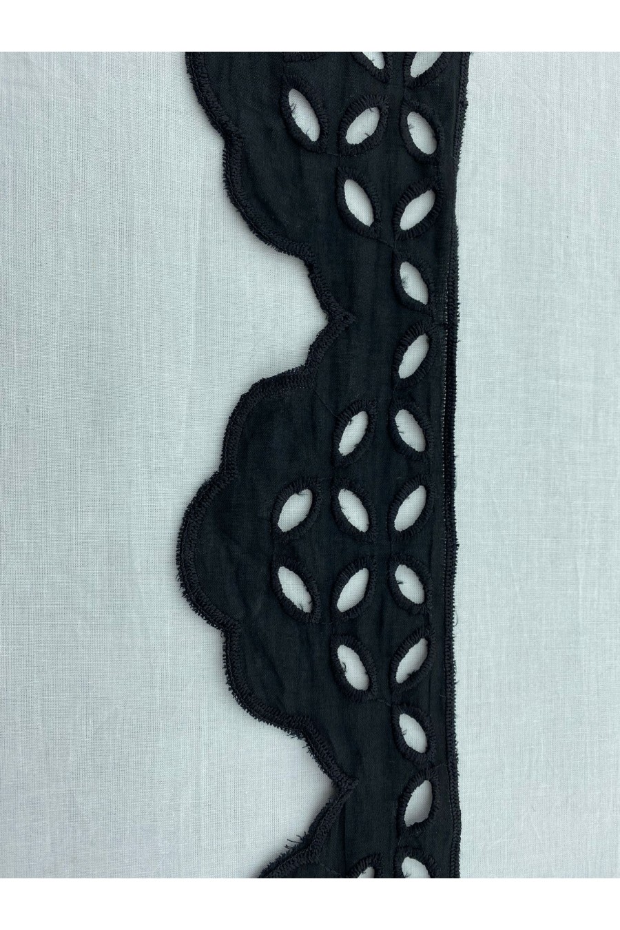 Siyah Pamuk Polyester Vual Brode Bant