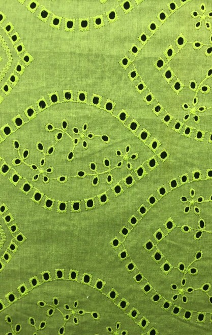 Siirt Yeşili Bohrerli Pamuk Polyester Vual İthal Brode