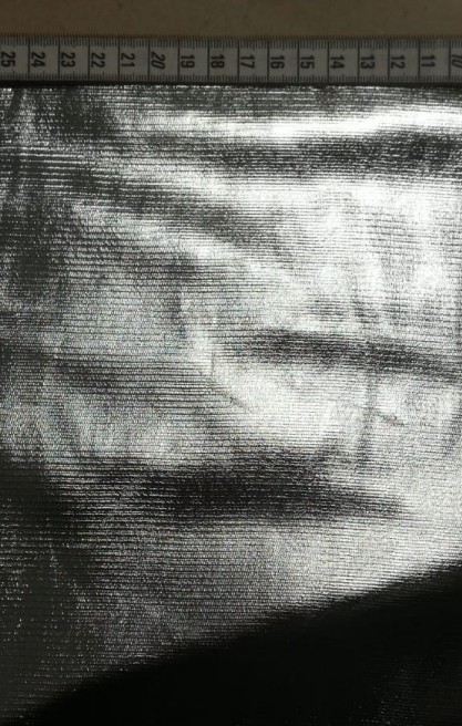 Siyah Tül Üzeri Gümüş Varaklı Dantel