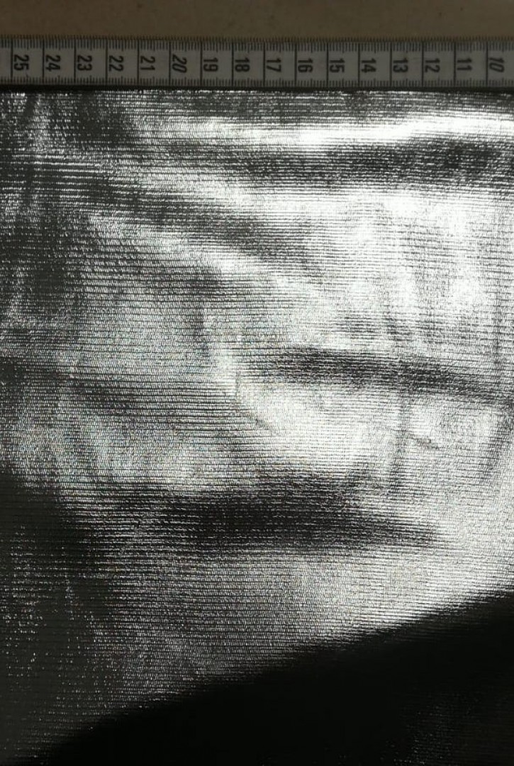 Siyah Tül Üzeri Gümüş Varaklı Dantel