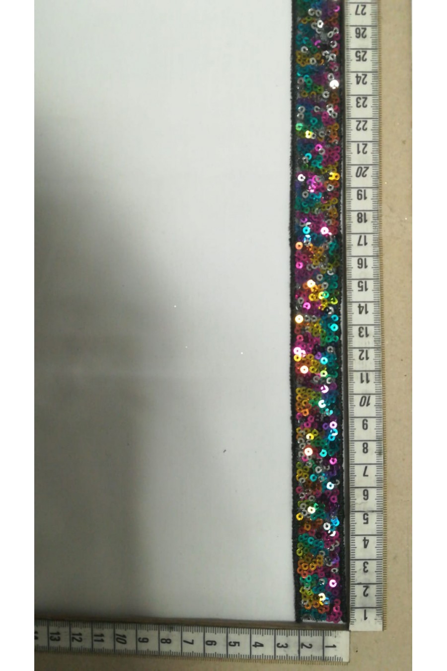 Multicolor Pullu Siyah Tül Bant, 2 cm
