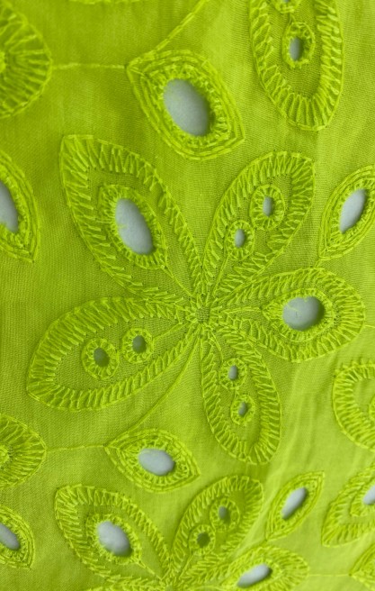 Yeşil Bohrerli Pamuk Polyester Vual Brode - 130 cm