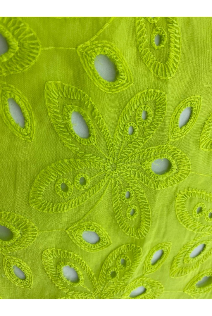 Yeşil Bohrerli Pamuk Polyester Vual Brode - 130 cm