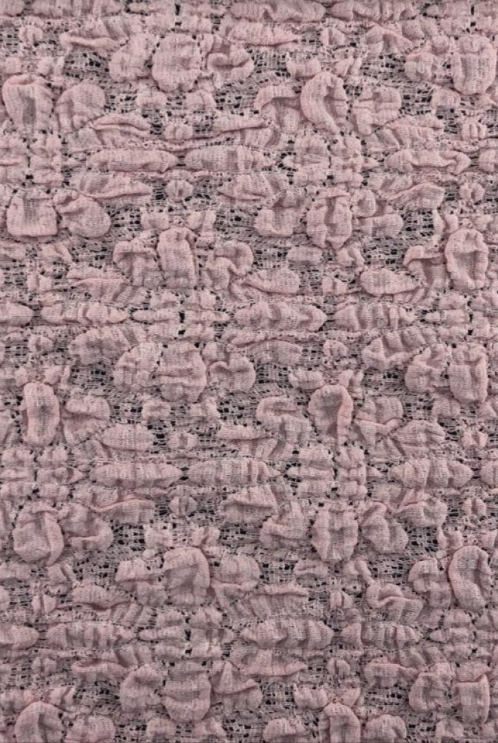 Pembe Likralı Pamuk Naylon İthal Dantel, 120 cm