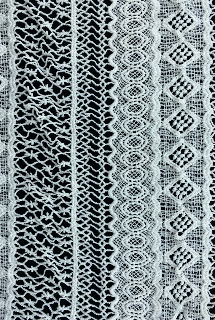 Ham Mat Polyester Güpür Brode Bant, 34 cm