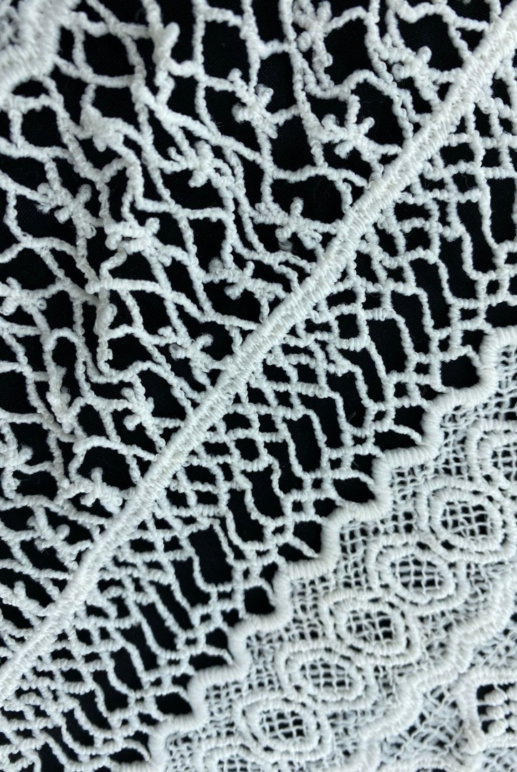 Ham Mat Polyester Güpür Brode Bant, 34 cm