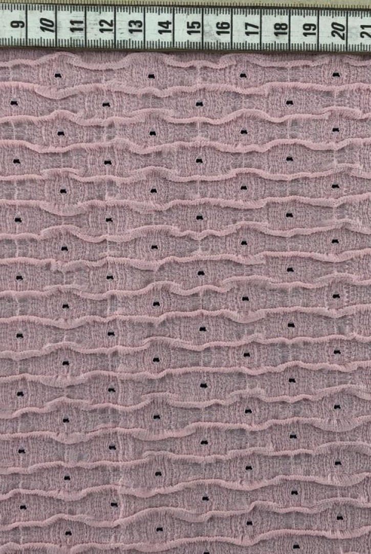 Pembe Naylon Likralı İthal Dantel Kumaş - 105 cm