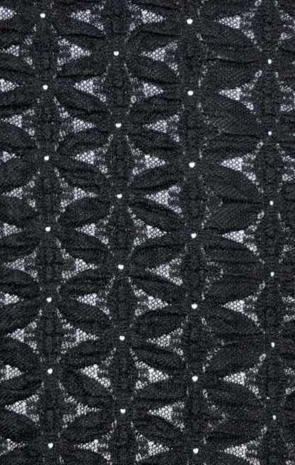 Siyah Likralı Pamuk Naylon Dantel