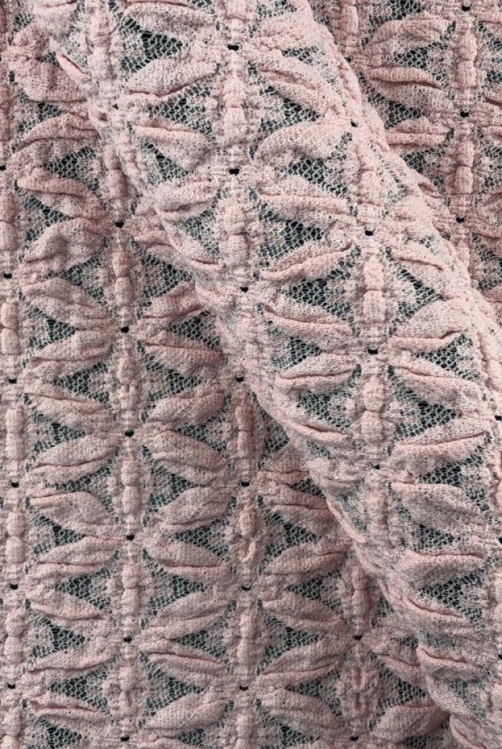 Pembe Pamuk Naylon Likralı Dantel, İthal, 120 cm