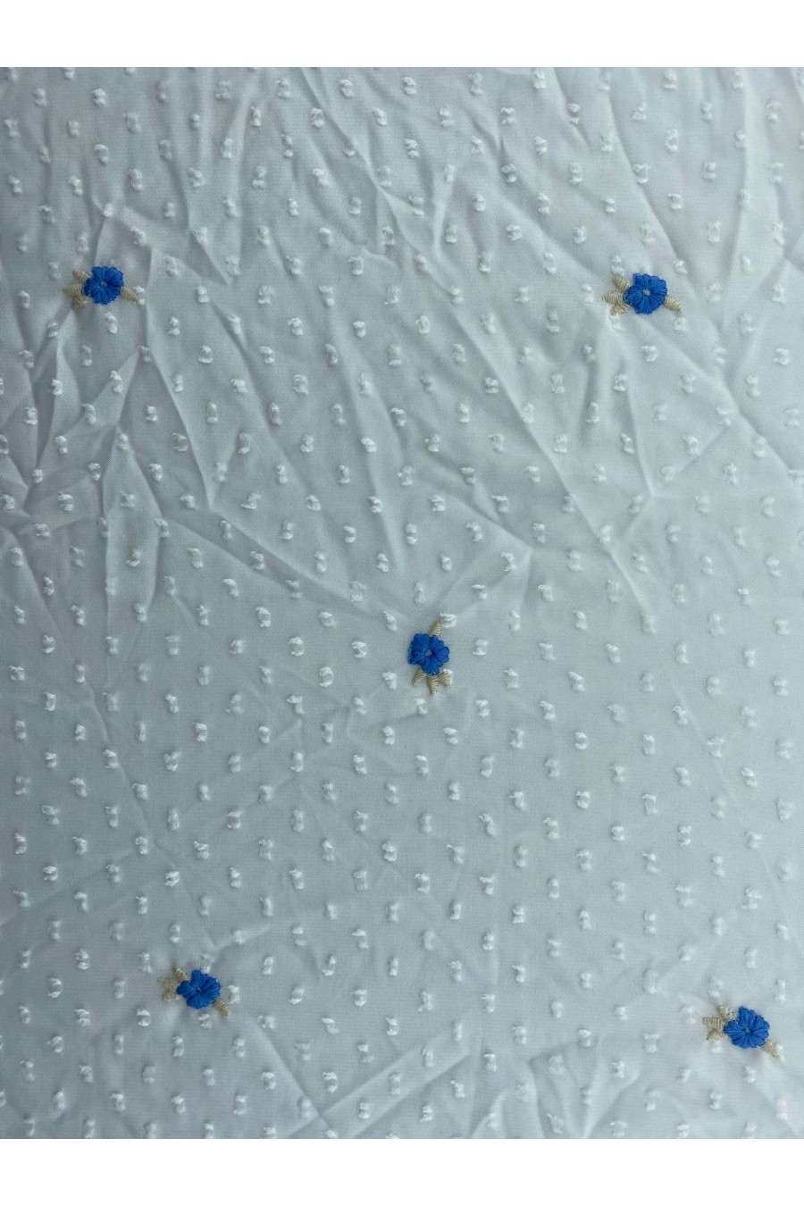 19666 KUMAŞ/YERLİ/LEZ/POLYESTER/KESME ŞİFON/NAKIŞLI/BEYAZ/125 CM